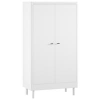 Drehtürenschrank FORREST Weiß ca.100x190x55cm Echtholz Buche - Schwarz/Weiß, MODERN, Holz/Metall (100/190/55cm) - Vipack