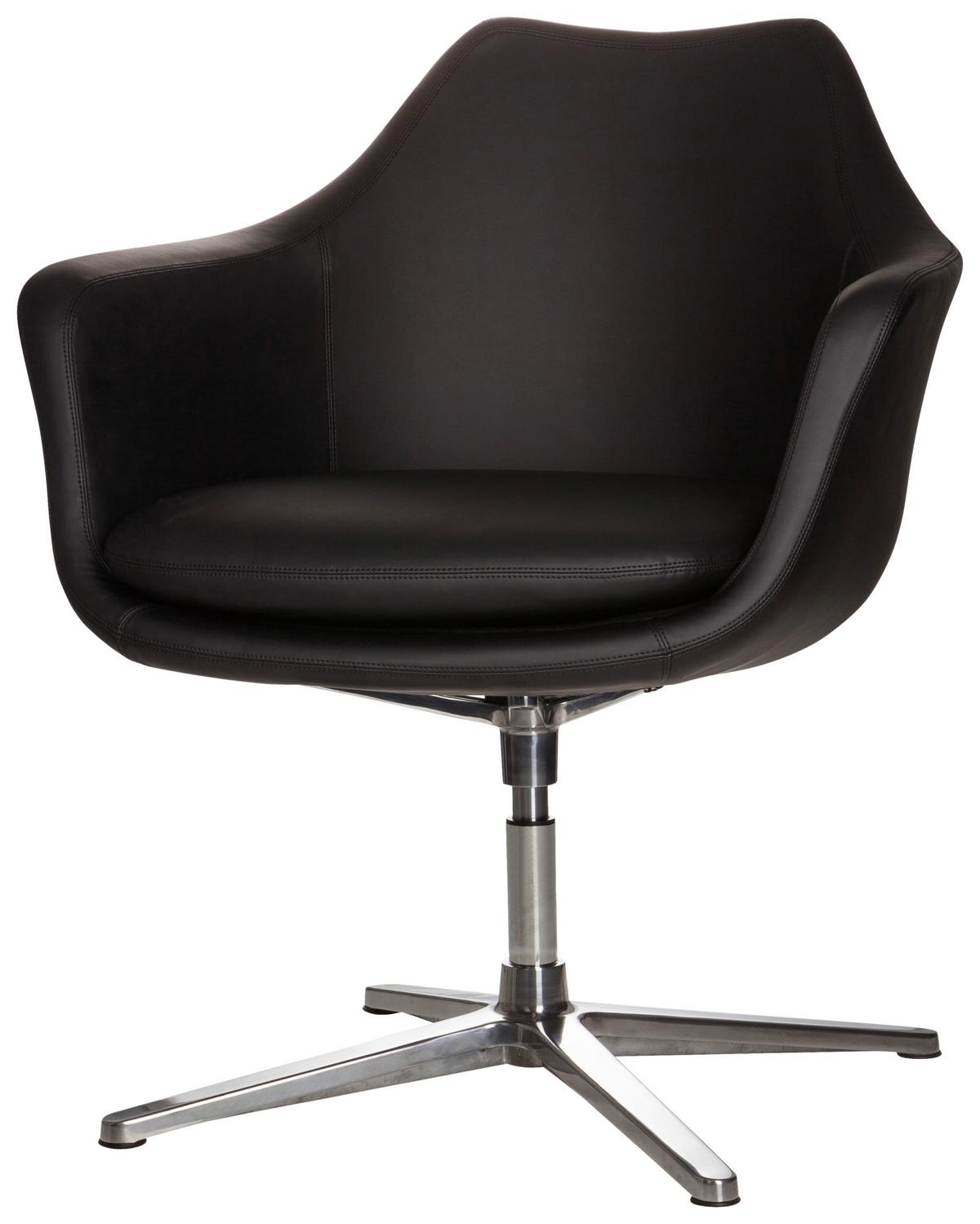 Vrtljivi Stol Artemia, Črna - srebrne barve/črna, Basics, kovina/tekstil (67/85/63cm) - MID.YOU