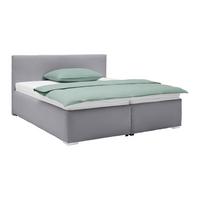 Polsterbett Lesia Dunkelgrau ca. 180x200cm - Chromfarben/Dunkelgrau, KONVENTIONELL, Holzwerkstoff/Kunststoff (180/200cm) - Mömax