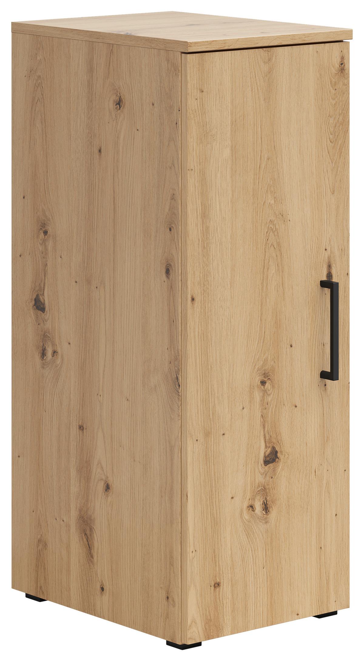 Schrank Multistauraum Eiche Artisan - Schwarz/Eiche Artisan, MODERN, Holzwerkstoff/Kunststoff (30/83/40cm) - Mömax