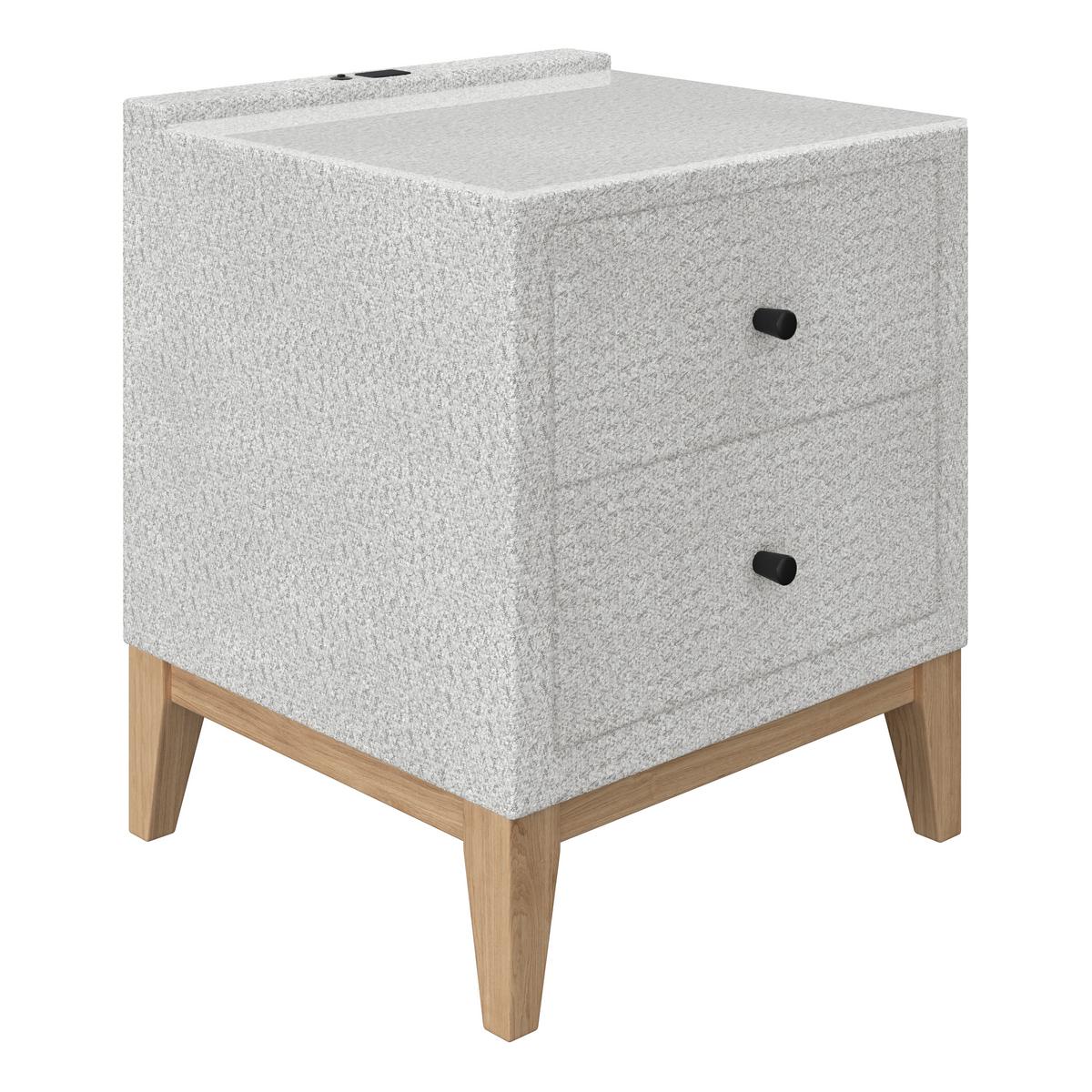 NOPTIERĂ SMILE - argintiu, Konventionell, sticlă/lemn (49/58,5/46cm) - Premium Living