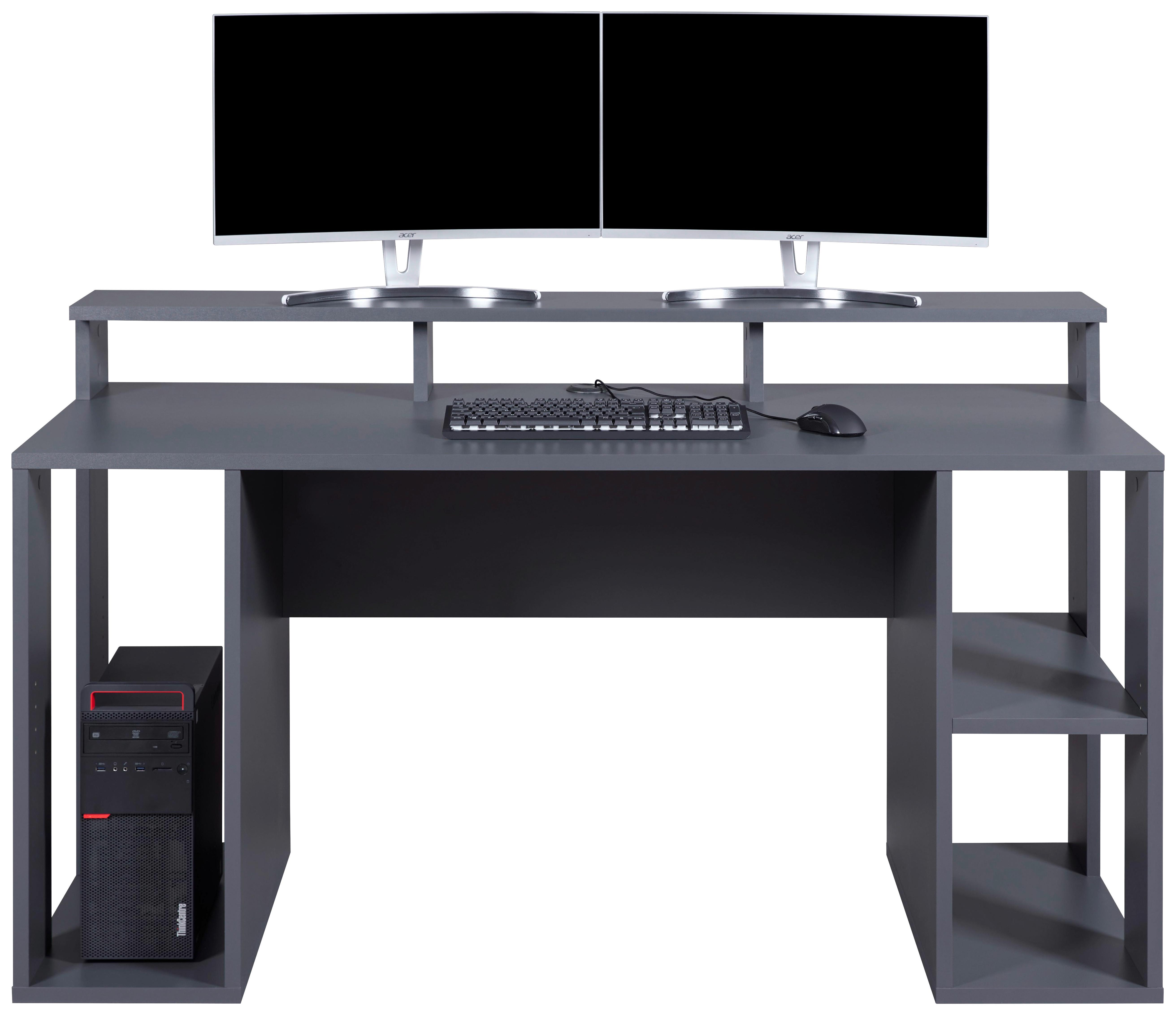 Gaming Tisch in Anthrazit - Anthrazit, Modern, Holzwerkstoff (160/77/91cm) - Mömax