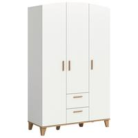 Drehtürenschrank STELLA Weiß, Eiche Artisan - Weiß/Eiche Artisan, ROMANTIK / LANDHAUS, Holzwerkstoff/Kunststoff (122cm) - Livetastic