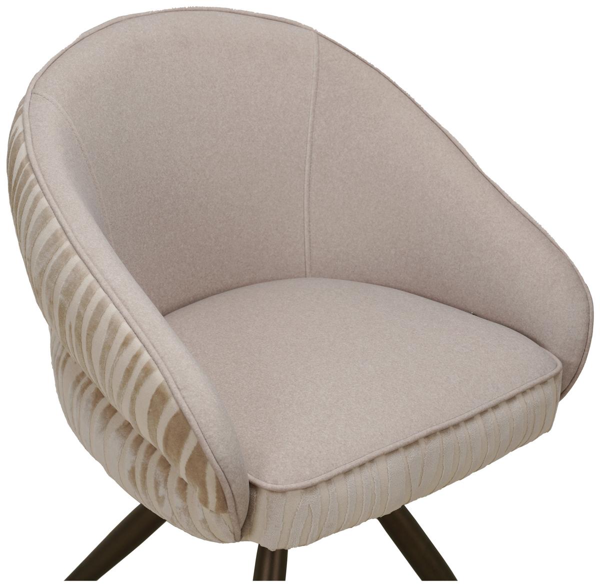 Armlehnstuhl Marty Beige/Schwarzbraun Webstoff - Schwarzbraun/Beige, MODERN, Holz/Textil (59/80/60cm) - Mömax