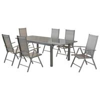 Vrtna Garnitura Amalfi, 7-Delni, Rjavosiva - srebrne barve/rjava, Moderno, kovina/tekstil - Gardenson