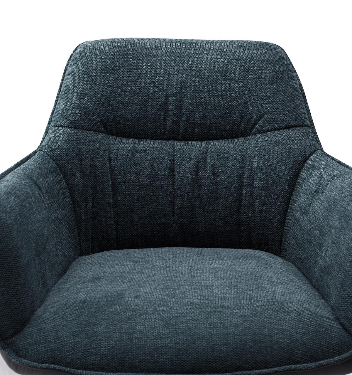 KRZESŁO Z PODŁOKIETNIKAMI AKITA - niebieski/czarny, Design, metal/tkanina (61.5/83.5/63cm) - Novel