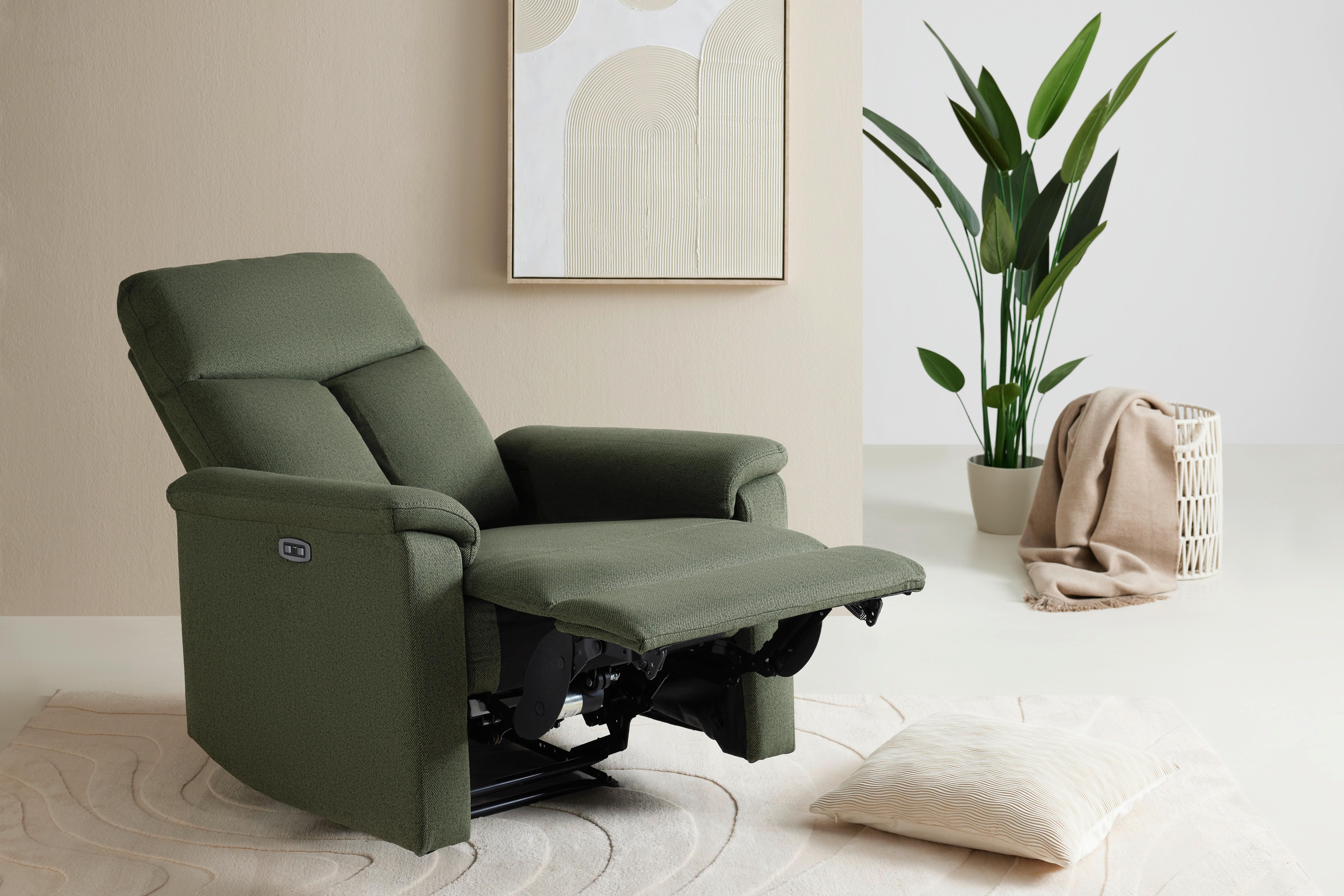 RELAXFÅTÖLJ LEWIS - grön/svart, Modern, metall/trä (81/108/94cm) - Mömax