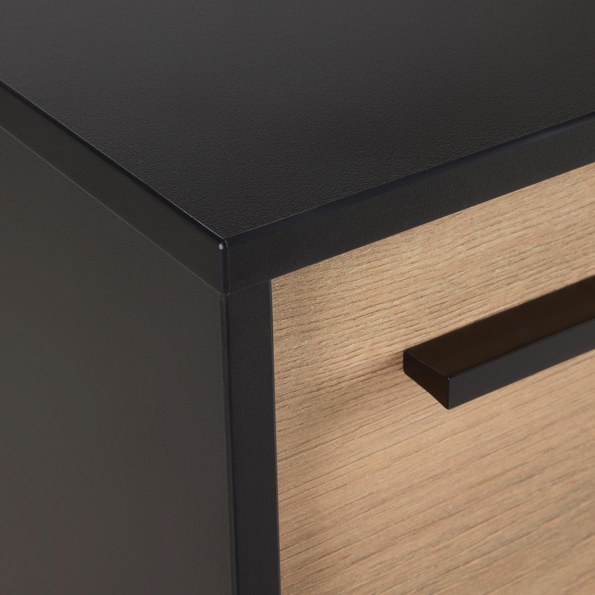 Kommode Adriano Schwarz/Eichefarben - Eichefarben/Schwarz, MODERN, Holzwerkstoff/Kunststoff (80/94,8/41,2cm) - Mömax