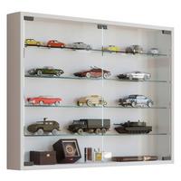 Hängevitrine in Weiß Mandosa L - Transparent/Schwarz, KONVENTIONELL, Glas/Holzwerkstoff (80/60/10cm) - MID.YOU