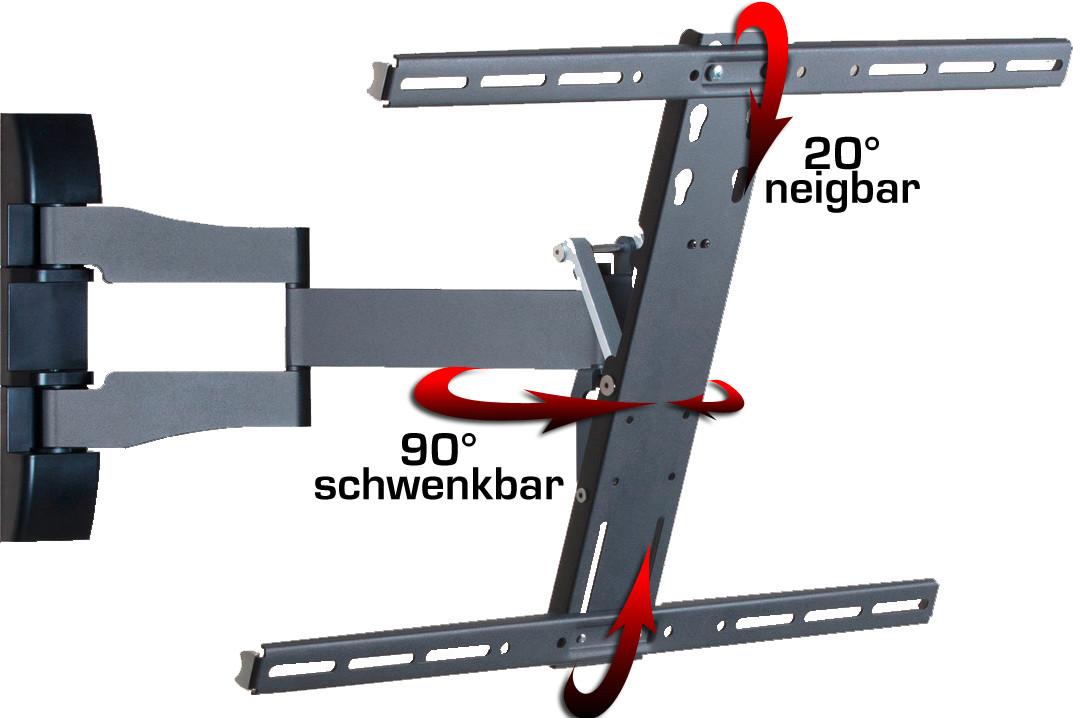 TV-Wandhalter WS 100 ca. 62x42 cm Schwarz - Schwarz, KONVENTIONELL, Metall (62/42/49cm) - MID.YOU
