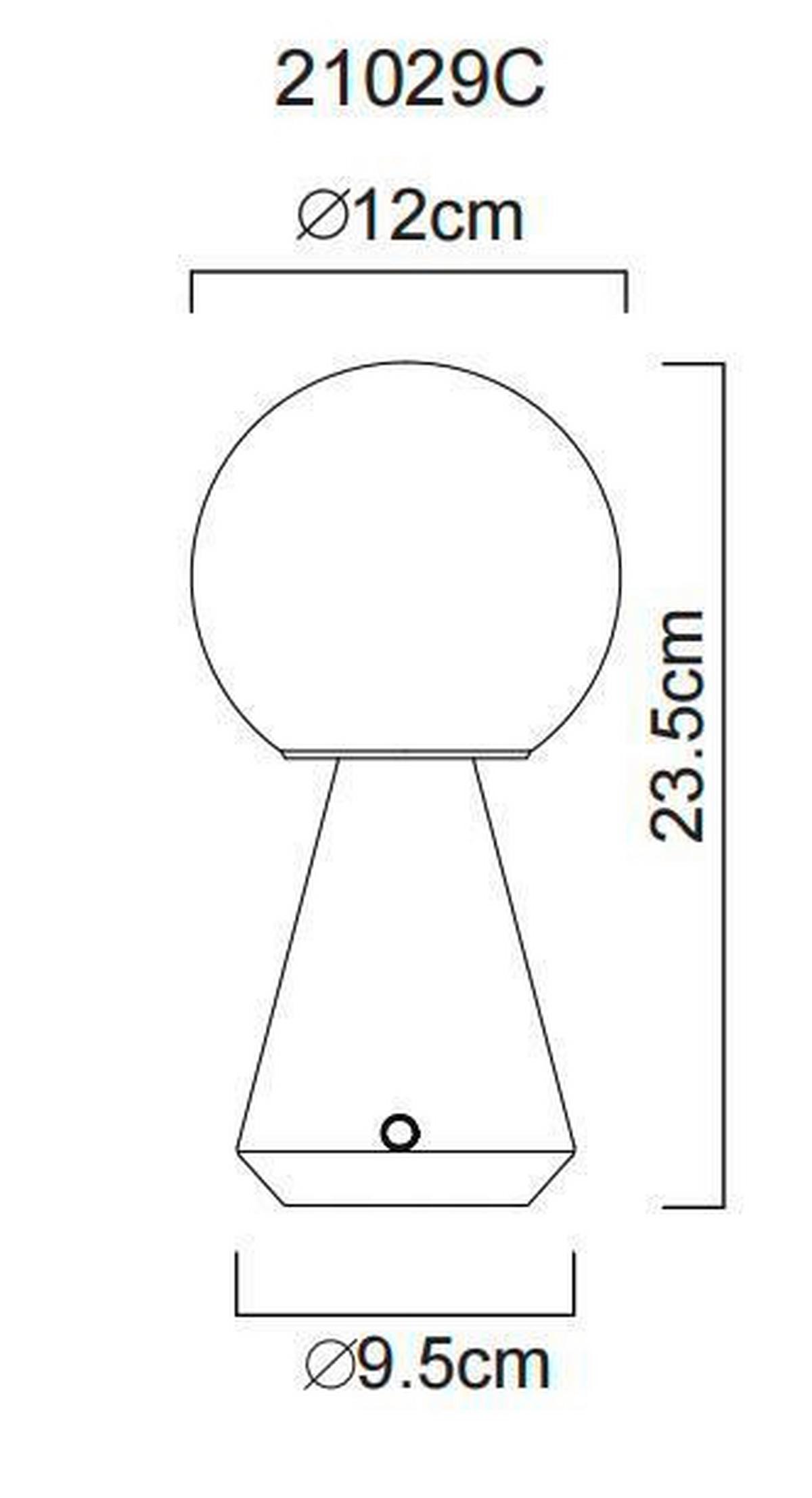AKKU-TISCHLEUCHTE 21029C SORA - Weiss/Kupferfarben, Konventionell, Kunststoff/Metall (12/23,5cm) - Globo