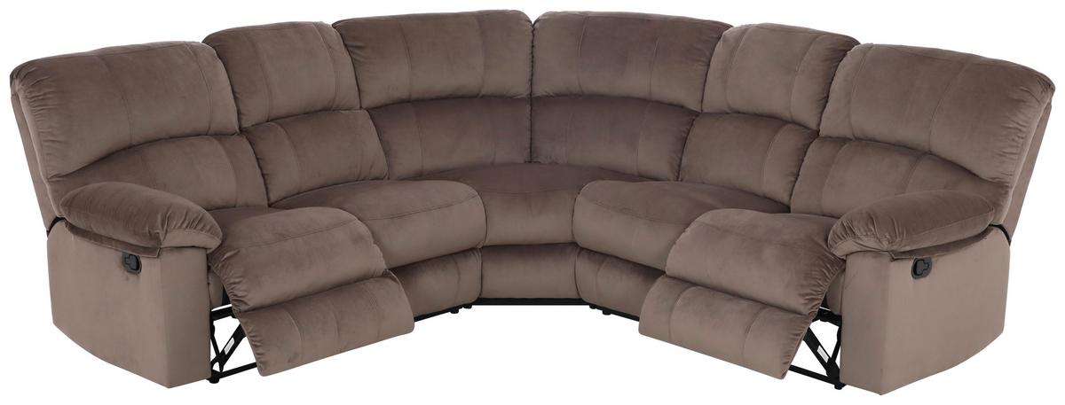 NAROŻNIK LINCOLN - czarny/brązowy, Konventionell, tworzywo sztuczne/tkanina (253/100/253cm) - P & B