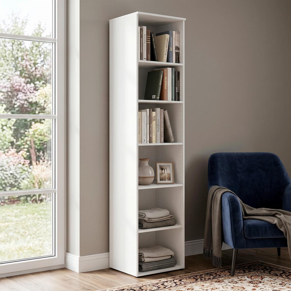 Otvorena Polica Multi - bela/antracit, Moderno, pločasti materijal/plastika (45/195/40cm) - Modern Living