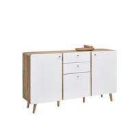 sideboard Eichefarben - couleur de chêne/blanc, Modern, matériau de bois (158/91/40cm) - Premium Living