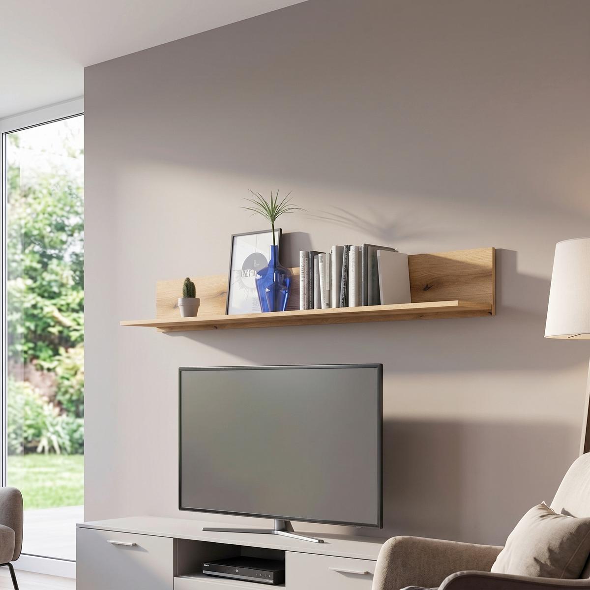 Polica Dalano - boja hrasta, Trendi, pločasti materijal (165/22/20,6cm) - Modern Living