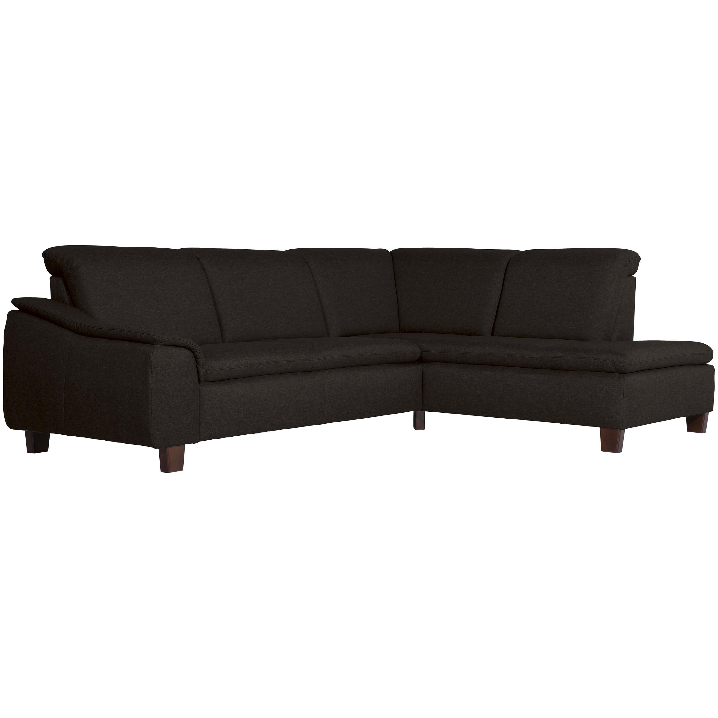 ECKSOFA AARON - Dunkelbraun/Nussbaumfarben, Design, Holz/Textil (247/187cm) - Max Winzer