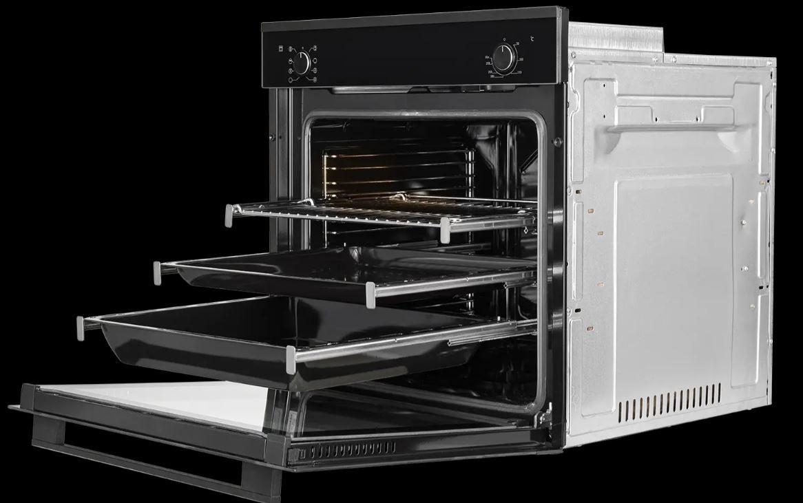 Einbaubackofen EBS320 in Schwarz - Schwarz, Metall (59,6/59,5/56,9cm) - Oranier
