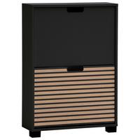 Omara Za Čevlje Ryker, Črna, Barva Hrasta - črna/barve hrasta, Design, umetna masa (59,8/85,2/19,55cm) - MID.YOU