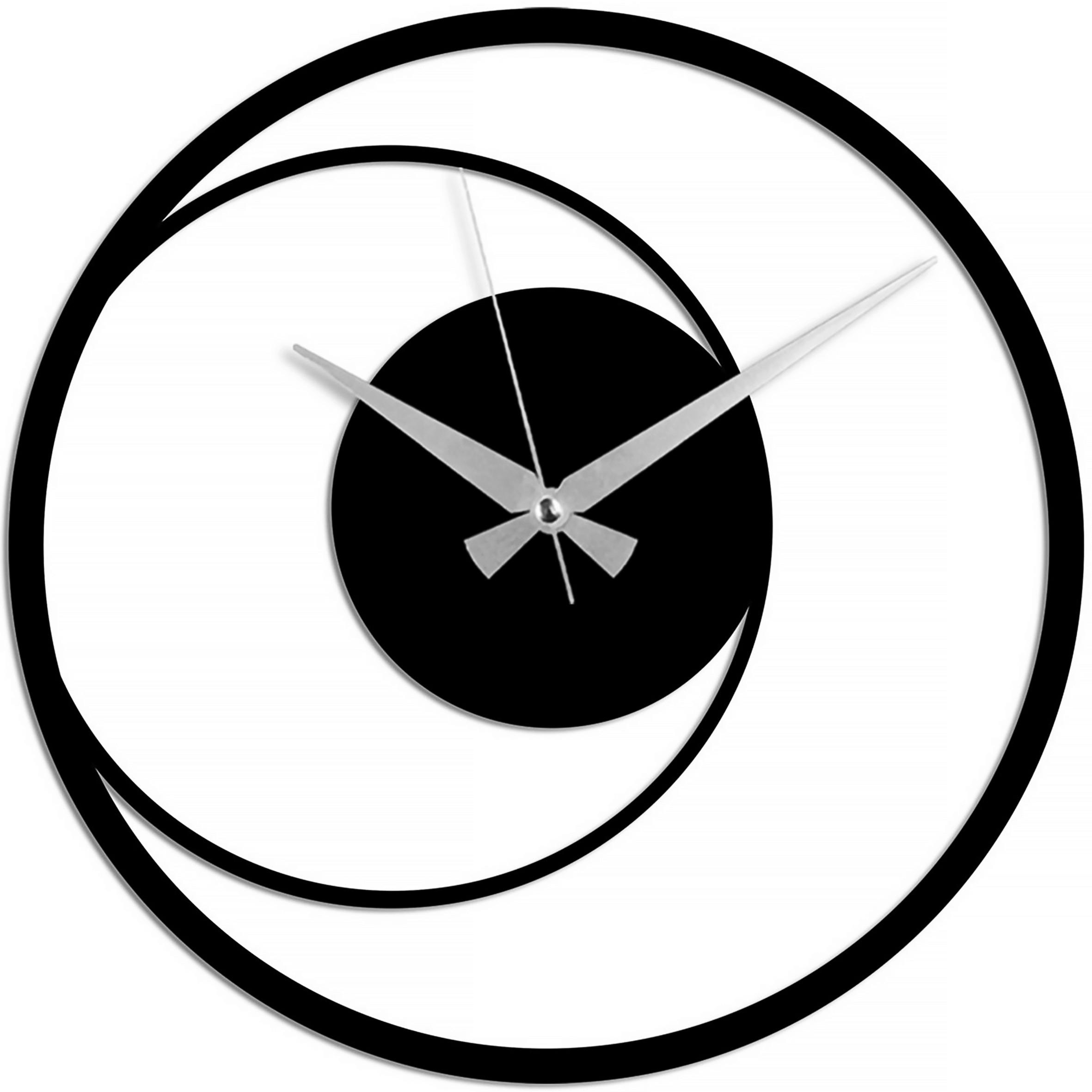 ZEGAR ŚCIENNY CIRCLE 15 - czarny, Lifestyle, metal (49/49/0,15cm)