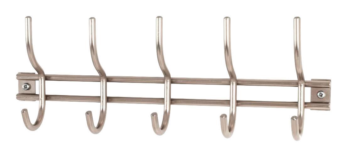 Cuier perete cu cârlige Pippo - culoare inox, Modern, metal (38/14/8cm) - Modern Living
