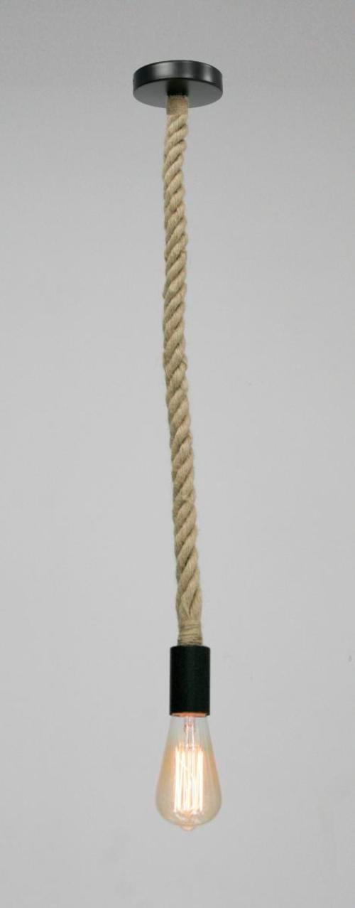 HÄNGELEUCHTE 69029H - Schwarz/Braun, Natur, Naturmaterialien/Metall (6/166cm) - Globo