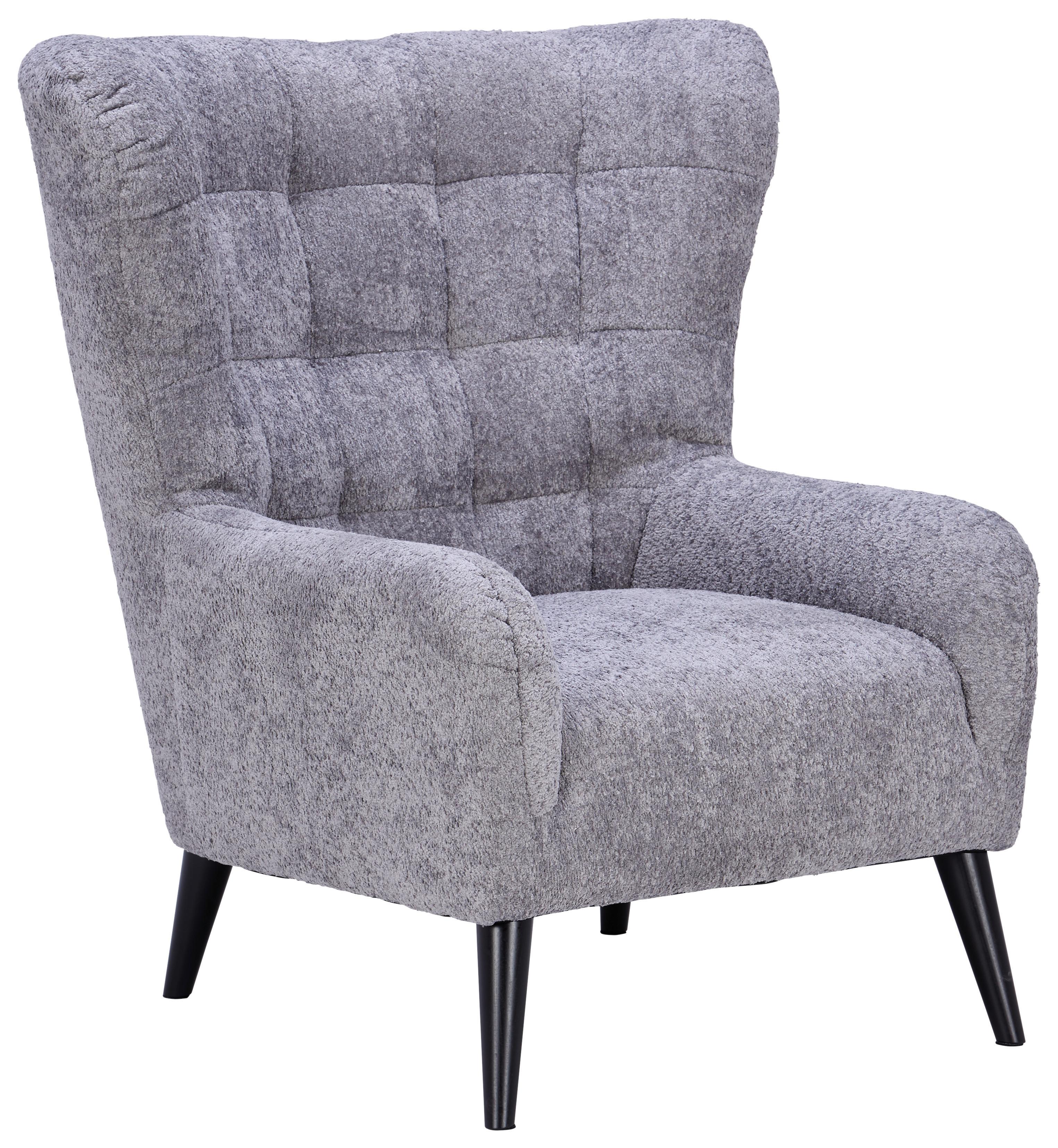Fotelj Casey, Siva, Bouclé - siva/črna, Moderno, tekstil (94/107/86cm)