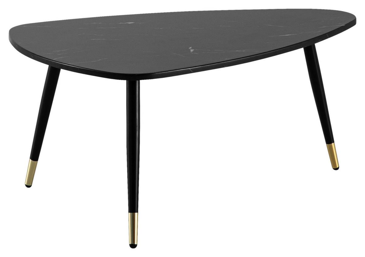COUCHTISCH WL6.870 - Goldfarben/Schwarz, Design, Holzwerkstoff/Metall (90/60/41cm) - MID.YOU