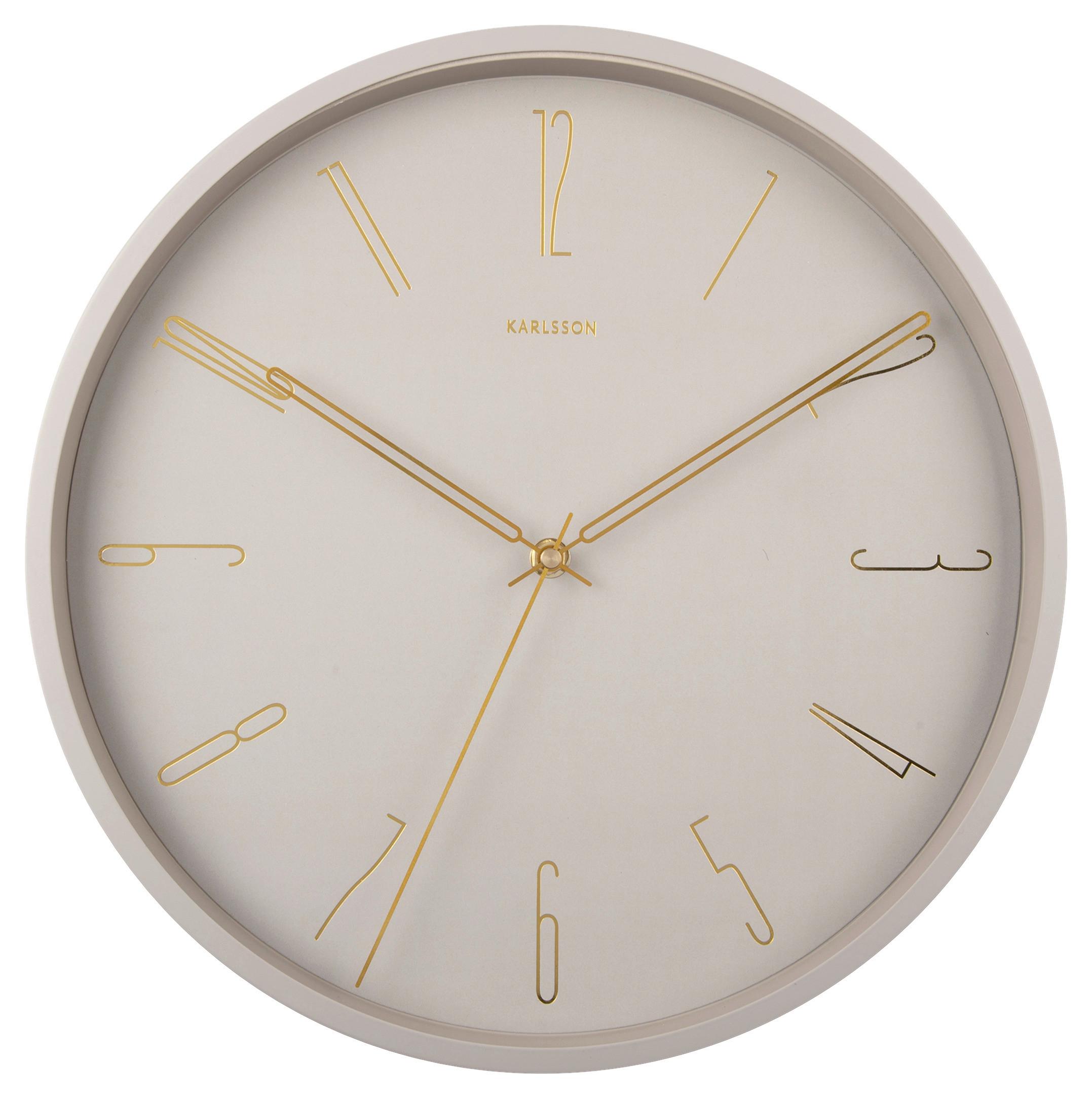 ZEGAR ŚCIENNY KA5898WG - kolor złoty/szary, Basics, metal (35/35/4cm) - Karlsson