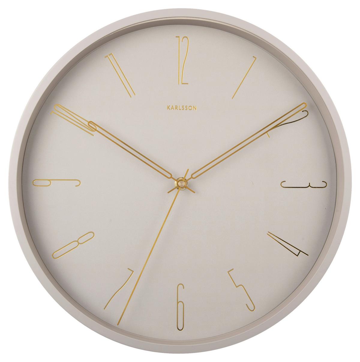 ZEGAR ŚCIENNY KA5898WG - kolor złoty/szary, Basics, metal (35/35/4cm) - Karlsson