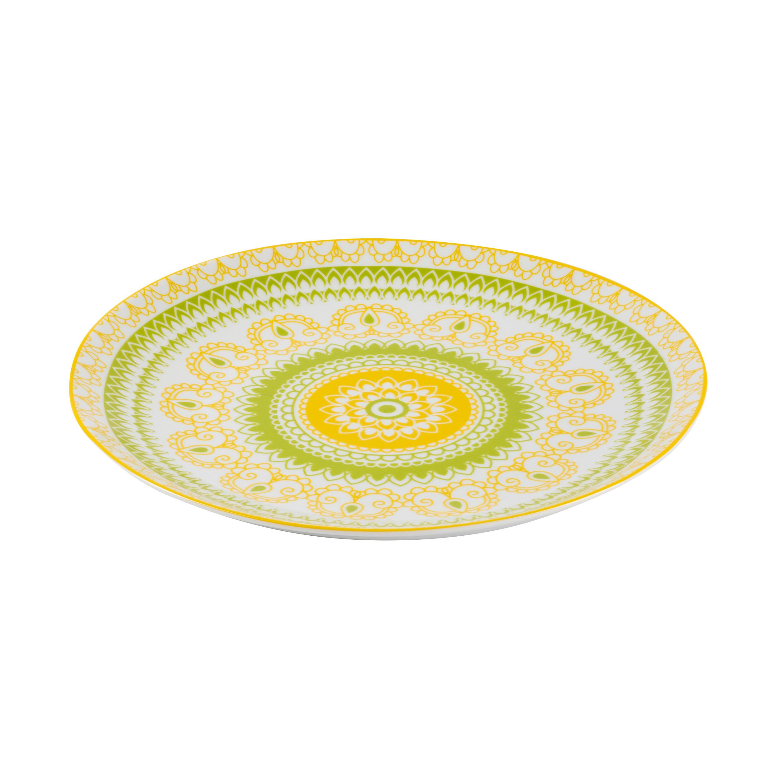 Dessertteller Maja in Gelb/Grün - Gelb/Grün, LIFESTYLE, Keramik (20/2,3cm) - Mömax