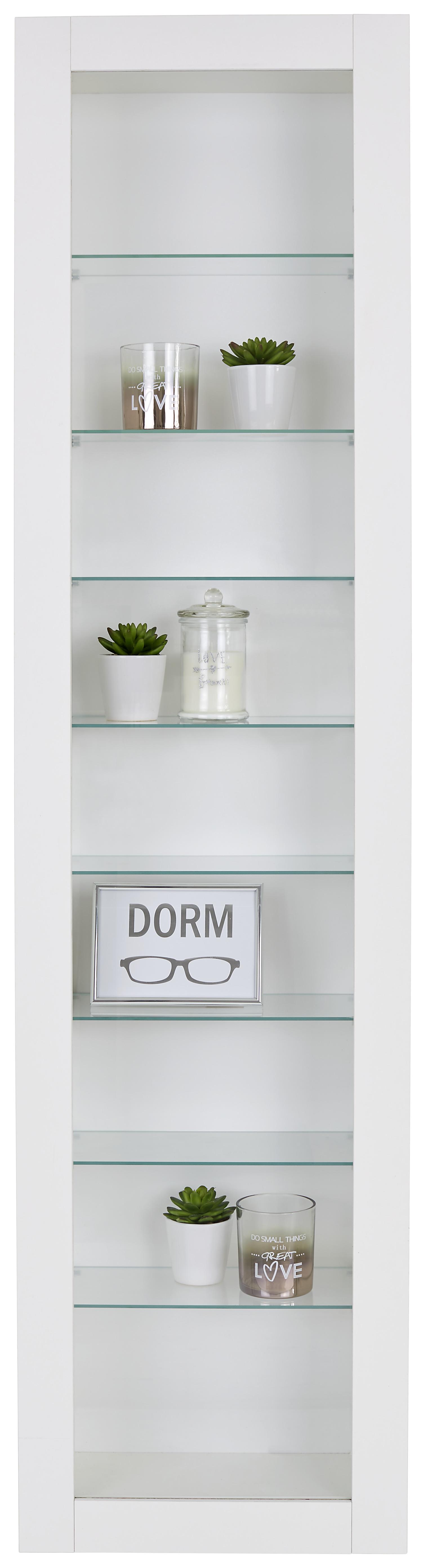Falivitrin Fehér 8 Üvegpolccal Boni - fehér, Modern, faalapú anyag/Üveg (42/168,5/17cm)