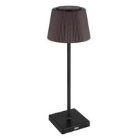 AKKU-TISCHLEUCHTE 58434BB - Schwarz/Braun, Design, Kunststoff/Metall (13/38cm) - Globo