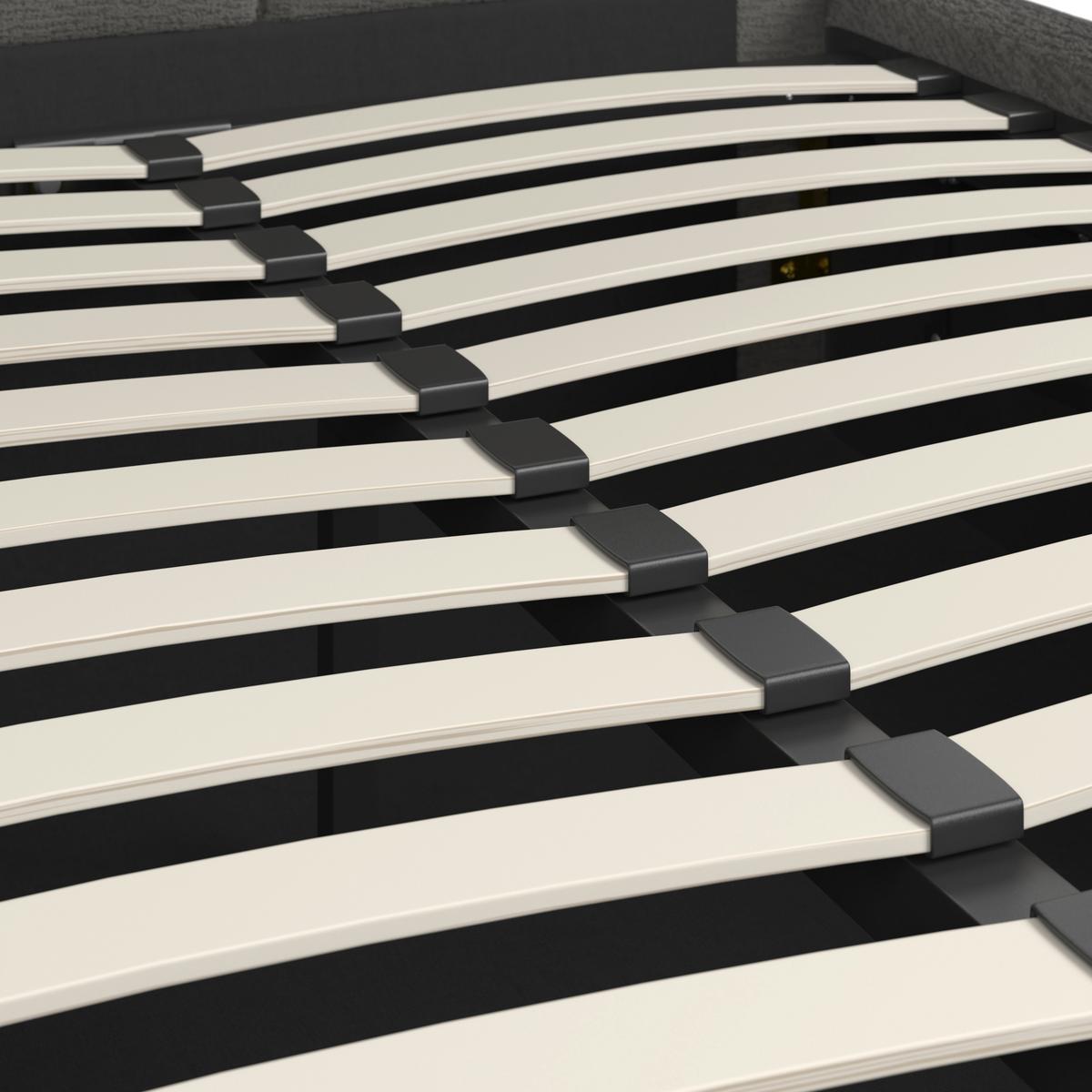 Kárpitozott Ágy Kaia - natúr színű/szürke, Modern, textil/fa (180/200cm) - Bessagi Home