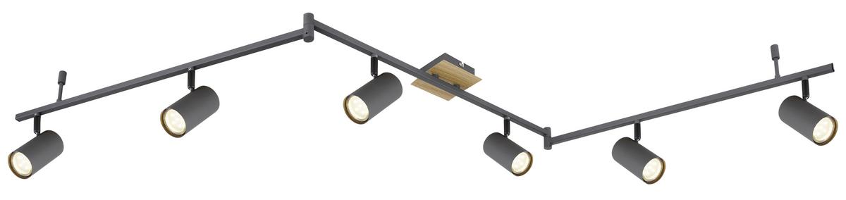 Strahler Robby in Graphitfarben max. 35 Watt - Graphitfarben/Naturfarben, Design, Metall (180/10/18,5cm) - Globo