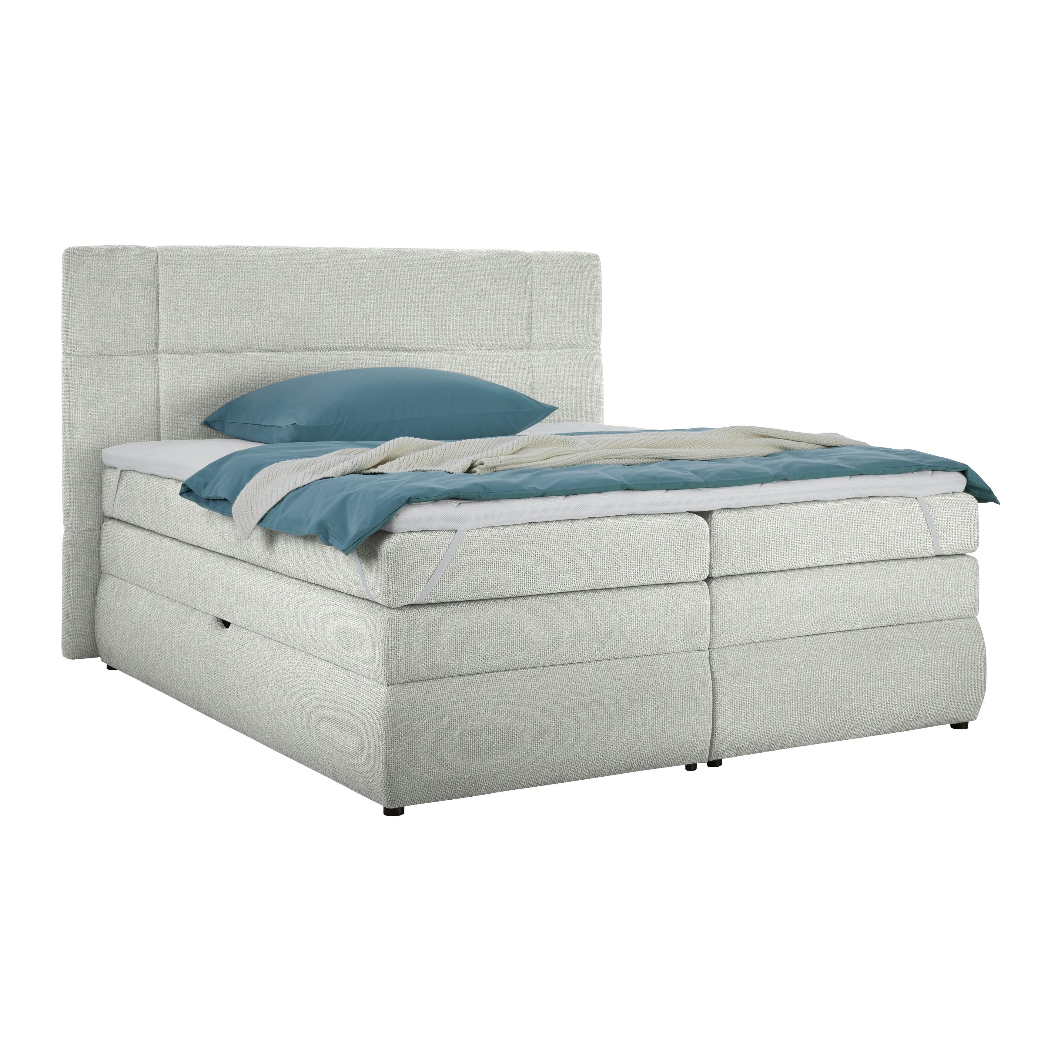 Boxspring Krevet Palace - srebrne boje, Konvencionalno, tekstil/plastika (180/200cm) - Premium Living