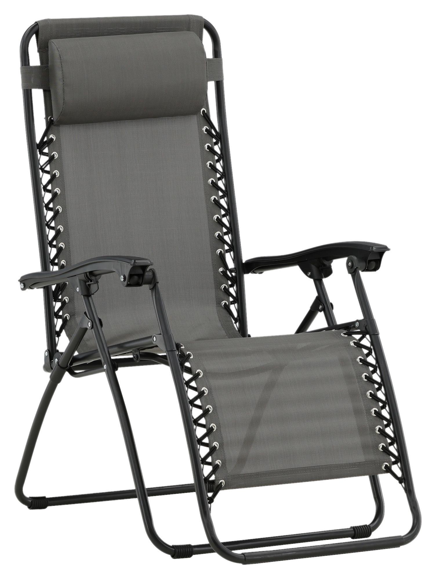 GARTEN-RELAXSESSEL MELKER - Grau, KONVENTIONELL, Kunststoff/Textil (68/112/90cm) - Gardenson