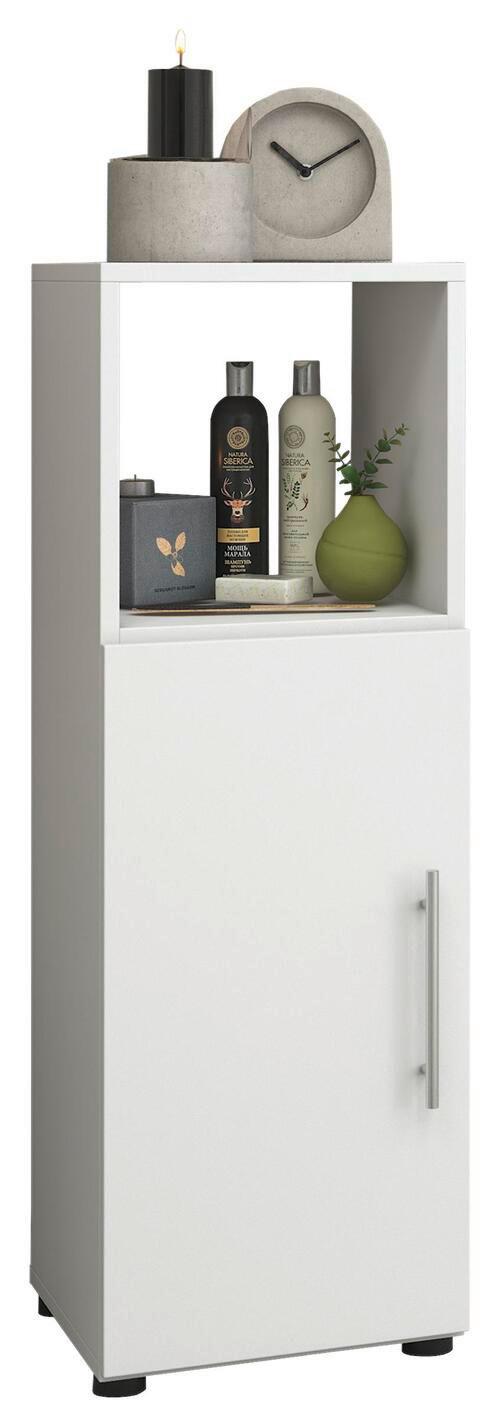 Midischrank Flandu ca. 31x93 cm Weiß - Silberfarben/Schwarz, KONVENTIONELL, Holzwerkstoff/Kunststoff (31/93/30cm) - MID.YOU