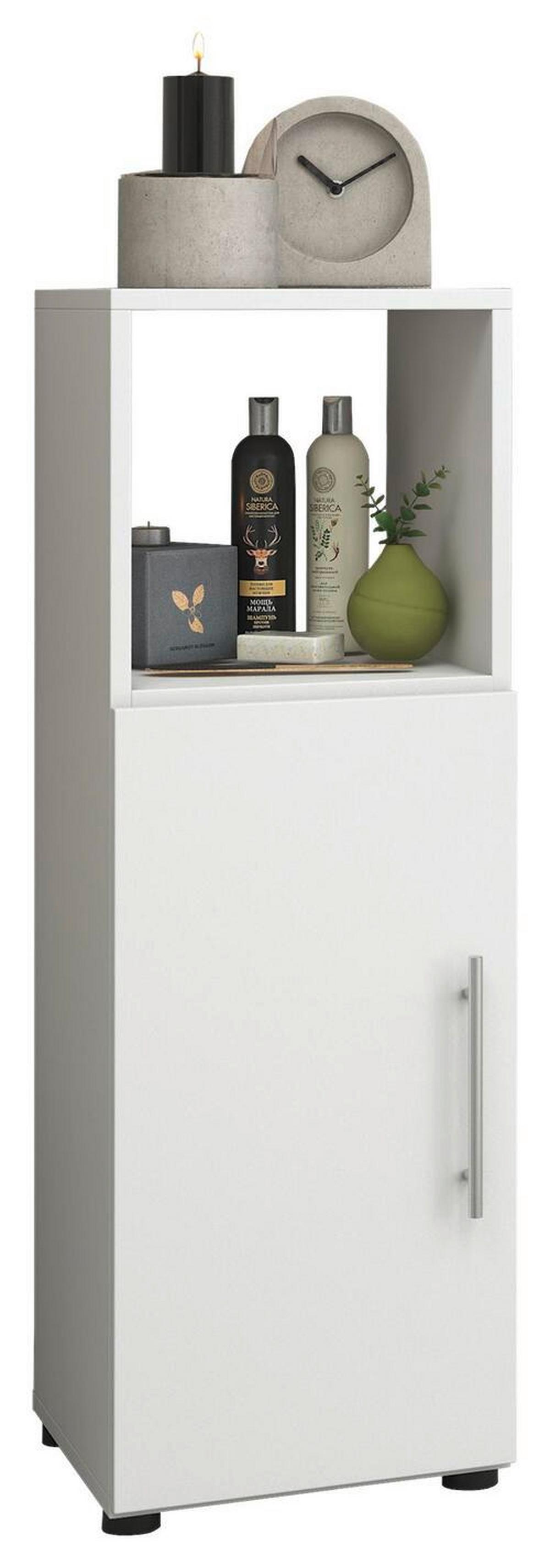 Midischrank Flandu ca. 31x93 cm Weiß - Silberfarben/Schwarz, KONVENTIONELL, Holzwerkstoff/Kunststoff (31/93/30cm) - MID.YOU