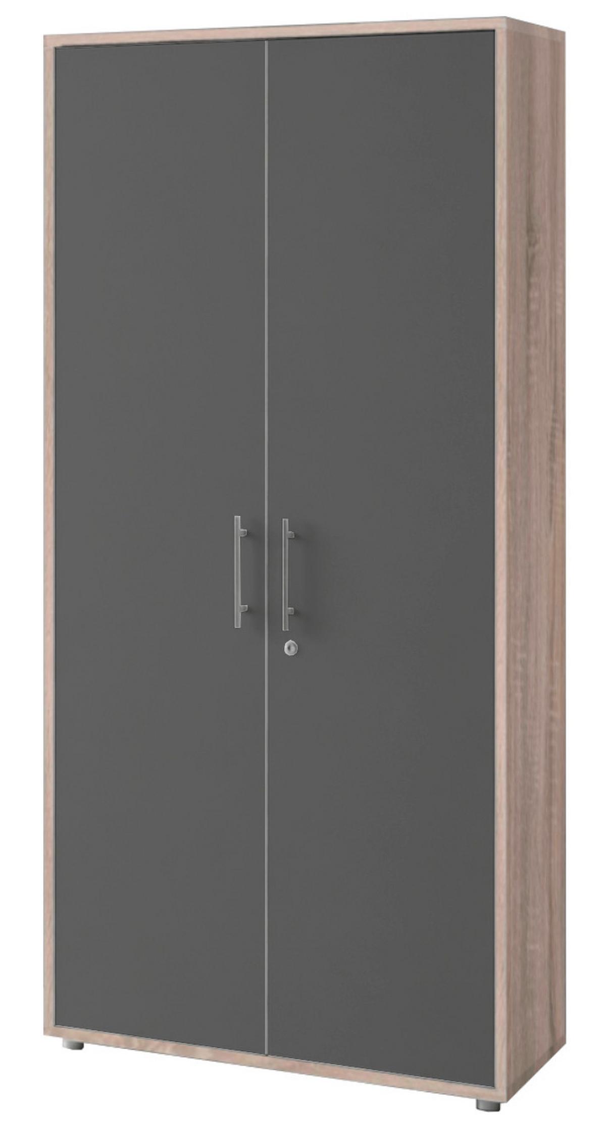 AKTENSCHRANK OFFICE EDITION - SW SET 1 HOCH - Anthrazit/Sonoma Eiche, MODERN, Holzwerkstoff (168,8/185,6/33cm) - MID.YOU