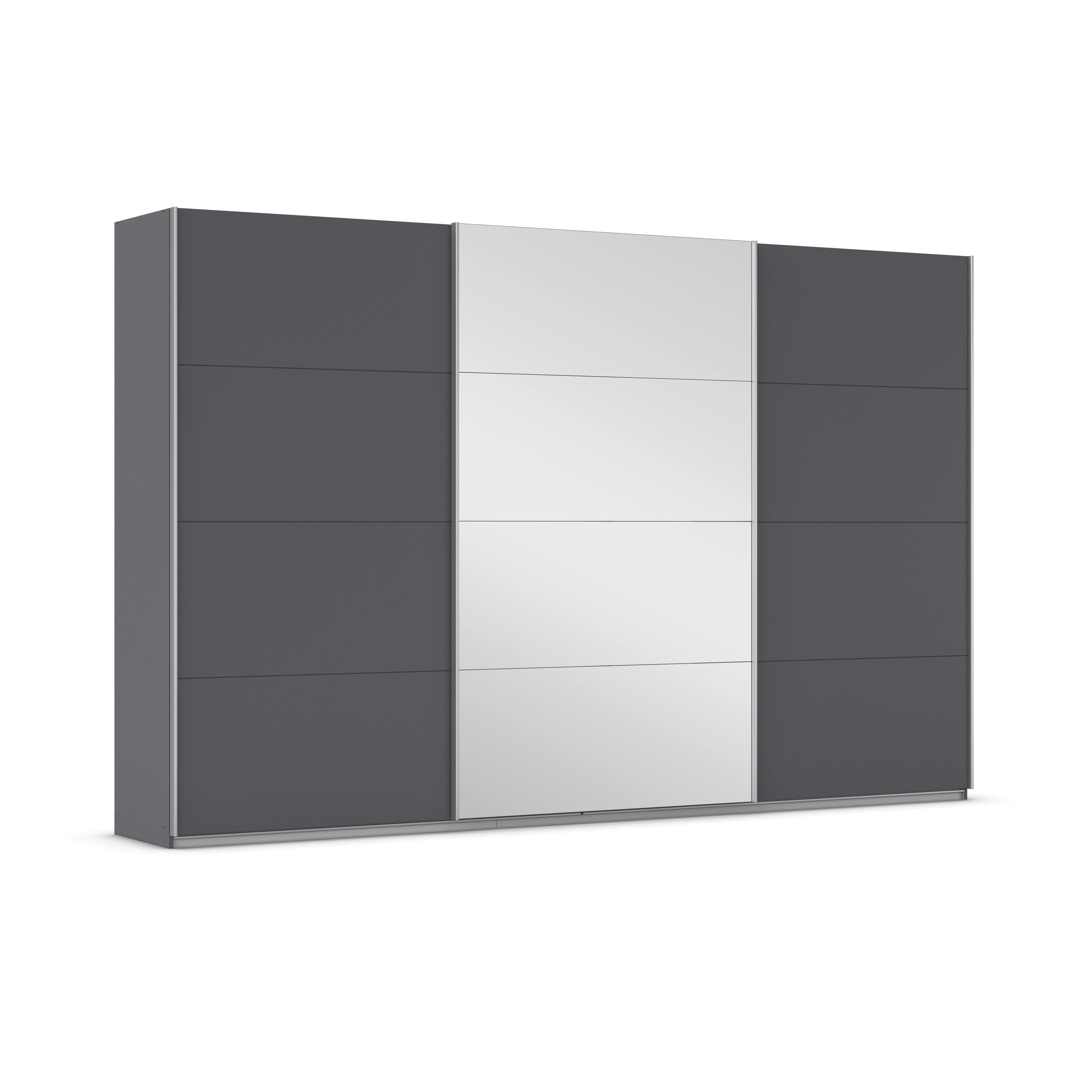 Dulap Cu Uși Culisante Miami - gri, Modern, material pe bază de lemn (361/229/62cm)