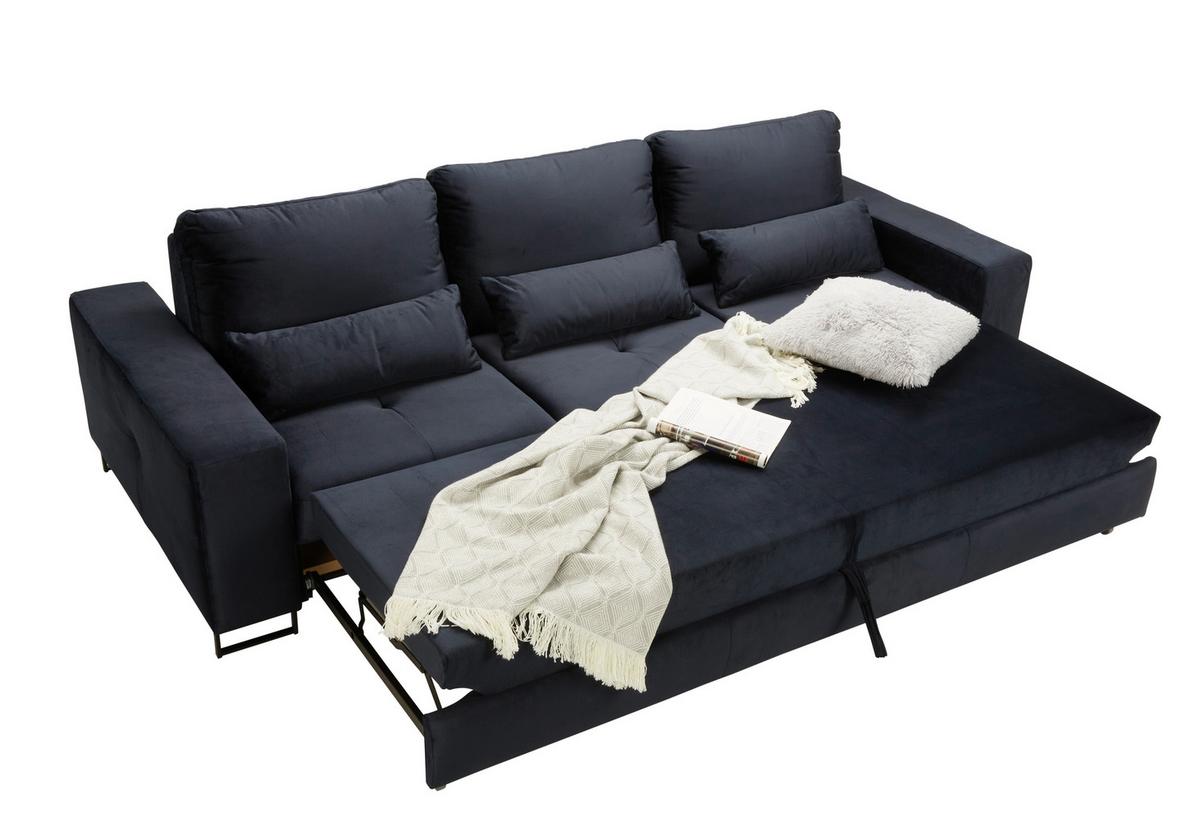 Trosjed Na Razvlačenje Simone - tamno plava/crna, Moderno, tekstil/metal (261/77-87/116cm) - Mömax