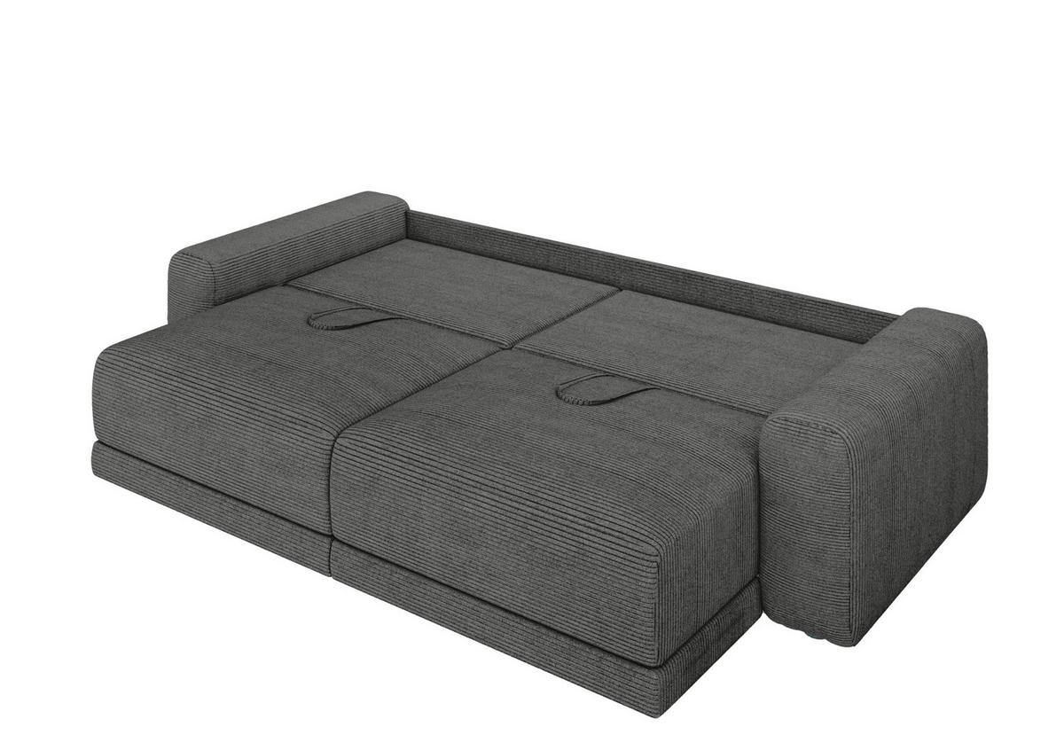 Sofa Plain Dunkelgrau - Dunkelgrau/Schwarz, MODERN, Kunststoff/Textil (256/88/120cm) - Mömax