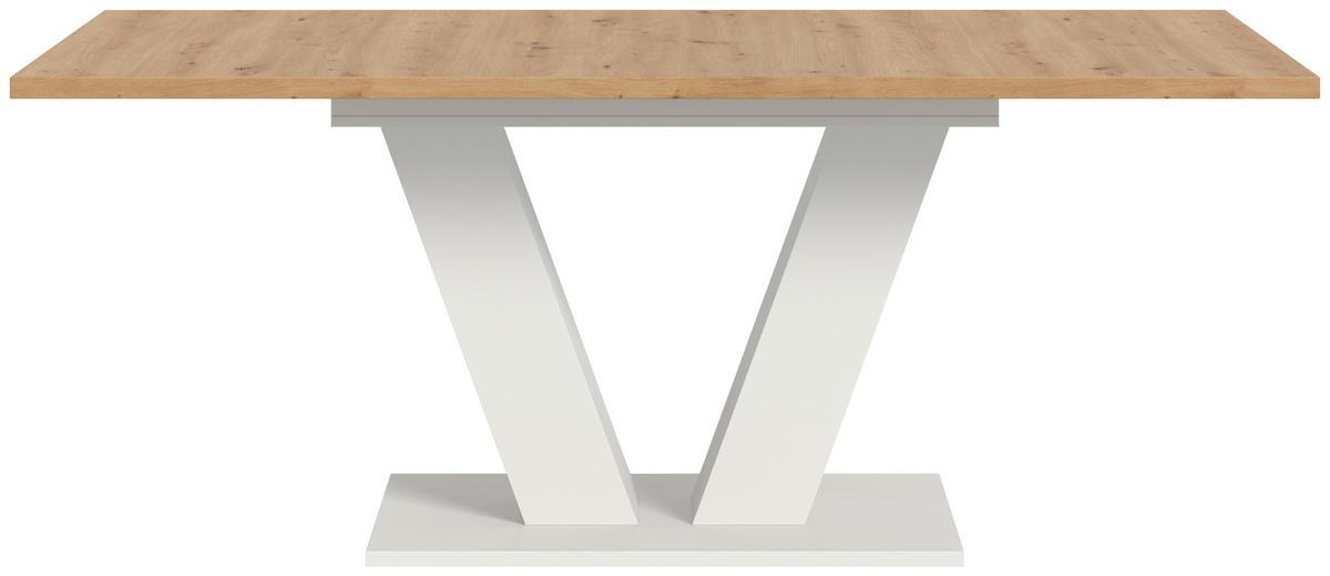 Ausziehtisch Marlon Eiche Artisan ca. 150-190x90x76 cm - Eiche Artisan/Weiß, Trend, Holzwerkstoff (150-190/90/76cm)