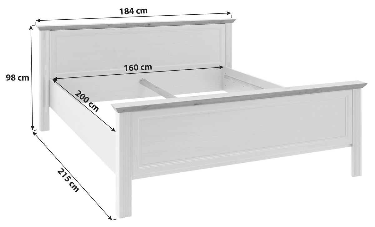 Klasični Krevet Jasmin Ii - bijela/hrast Artisan, Lifestyle, drvni materijal/plastika (160/200cm) - Modern Living