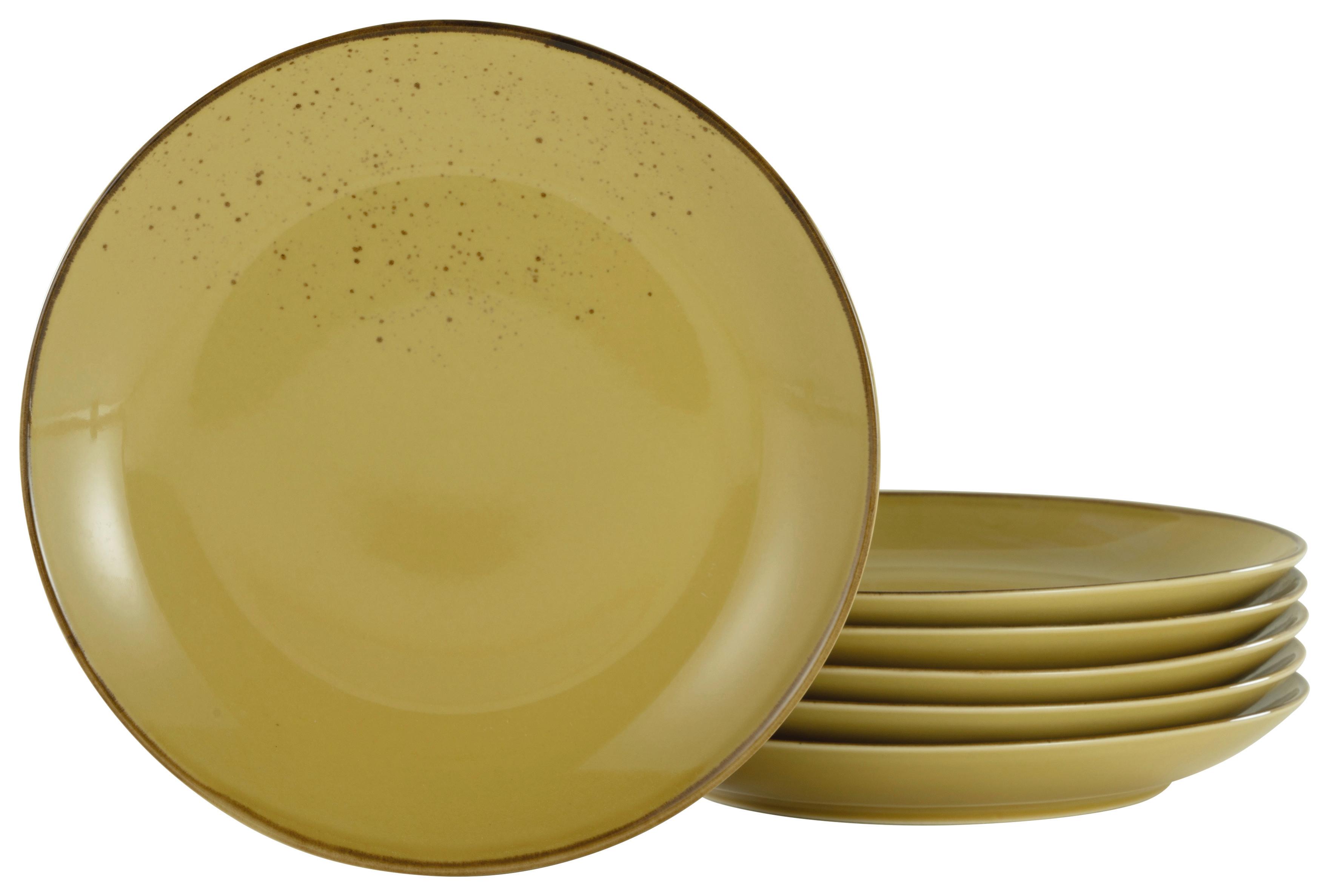 Set Krožnikov Curry, 6-Delni - barve karija, Trend, keramika (27cm) - Creatable