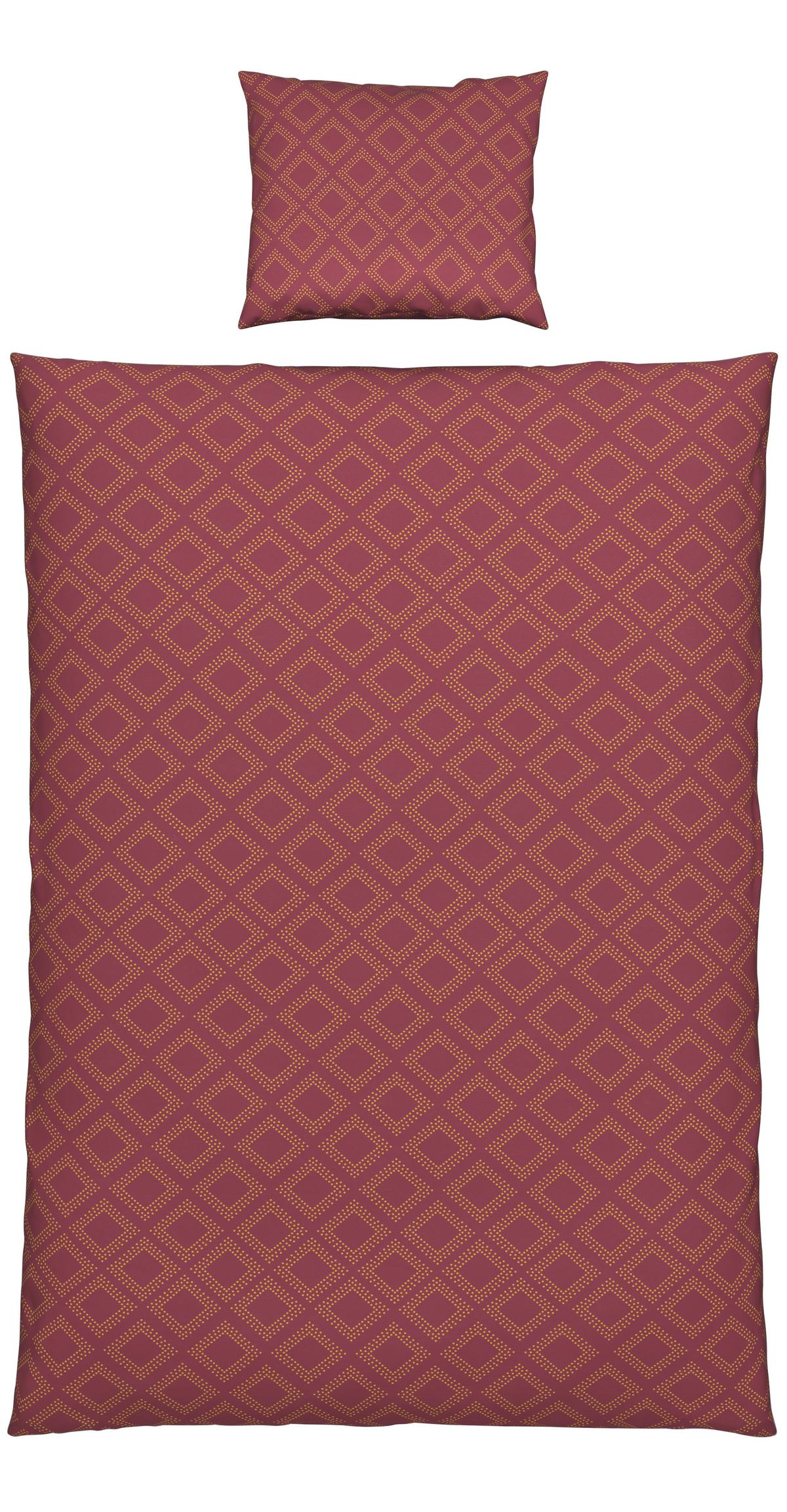 Bettwäsche Ornament Ca. 160x210cm - Gelb/Weinrot, Lifestyle, Textil (160/210cm) - Modern Living