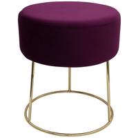 Hocker Marilyn Beere Samt - Beere/Goldfarben, Design, Textil/Metall (35,5/40,5/35,5cm) - Echtwerk