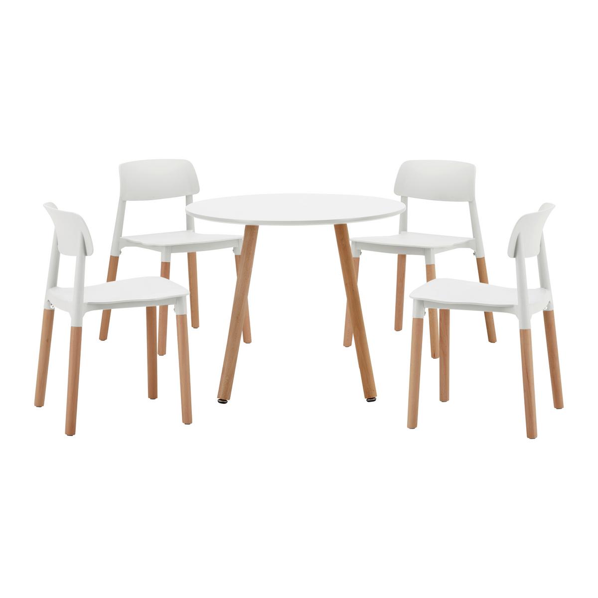Kindersitzgruppe Dessy Weiß Kunststoff/Holz - Weiß, MODERN, Holz/Kunststoff (60/48/60cm) - Bessagi Kids
