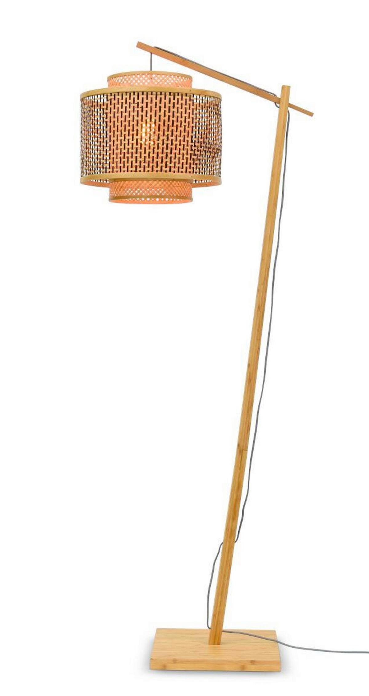 Stoječa Svetilka Bhutan, Črna, Bambus - črna/naravne barve, Trend, les (176/40/68cm) - Good & Mojo