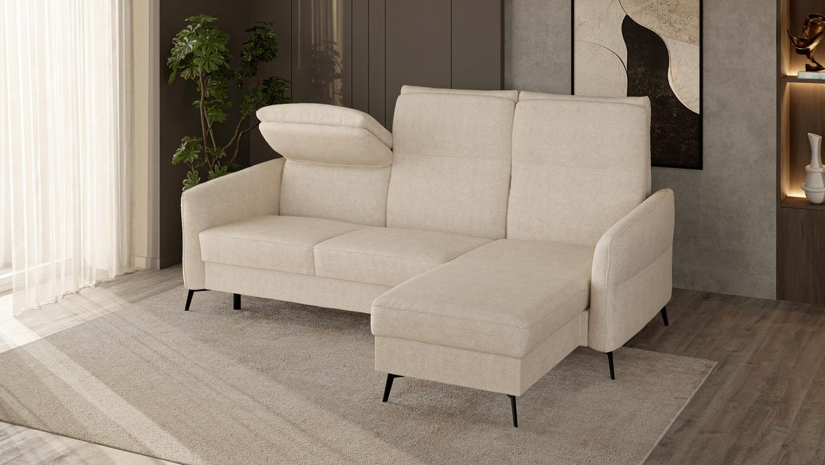 Sarokkanapé Ágyfunkcióval Viva - bézs, Konventionell, faalapú anyag/textil (247/88-109/167cm) - Premium Living
